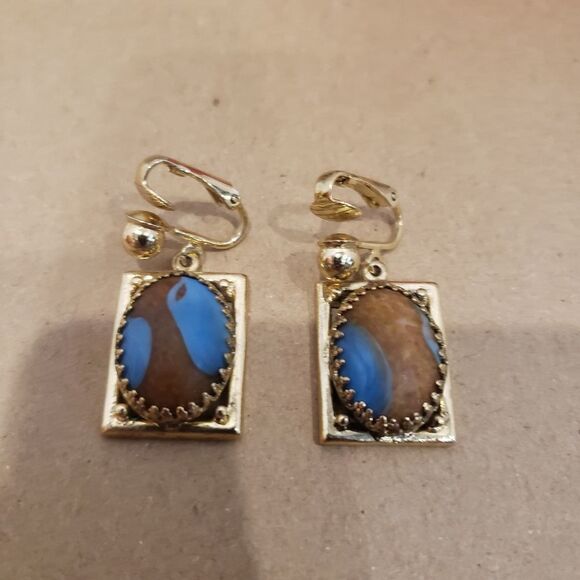 Vintage Boho Costume Jewelry Clip On Earrings - Picture 2 of 7